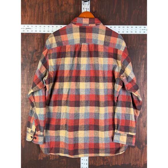 LL Bean Chamois Traditional Fit Plaid Flannel Heavy Apple Cinnamon Mens Large - Picture 6 of 6